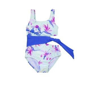 Blueberry Bay Swimwear Diamond Waves One Piece Swimsuit Girl’s Sz 14 Never Worn